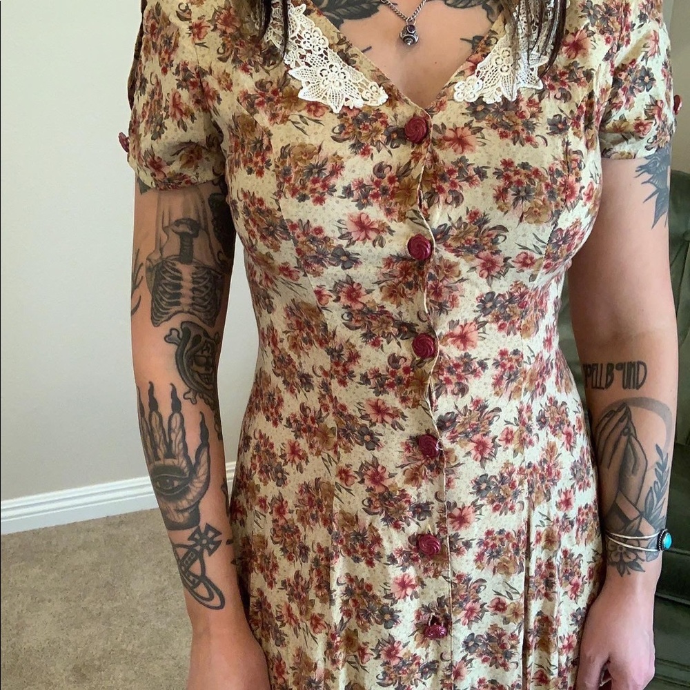 Vintage floral prairie dress size small